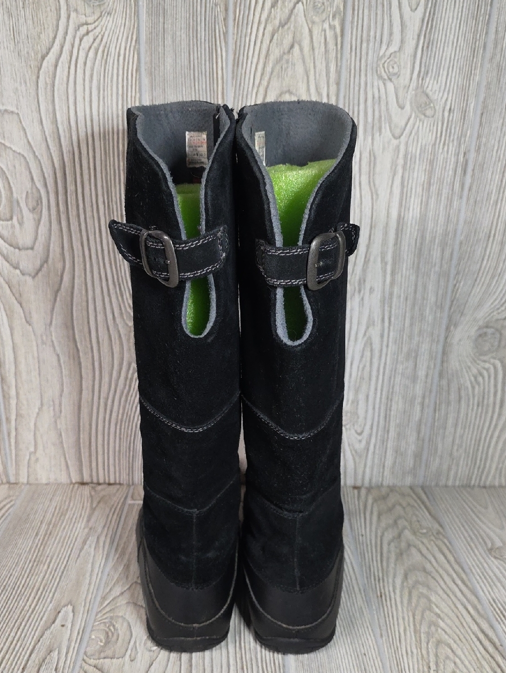 The North Face Anna Purna Tall Black Suede Leather Boots Womens Size 8.5 - Picture 6 of 16